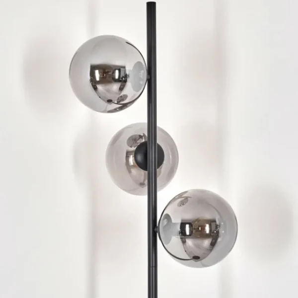 hofstein Lampadaire - Verre 15 cm Gastor Fumé, 3 lumières* Lampes Modernes
