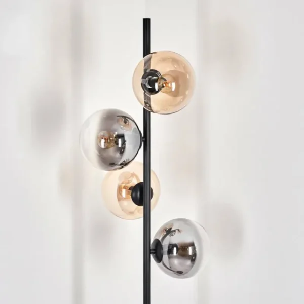 hofstein Lampadaire - Verre 15 cm Gastor Ambre, Clair, Fumé, 4 lumières* Lampes Modernes