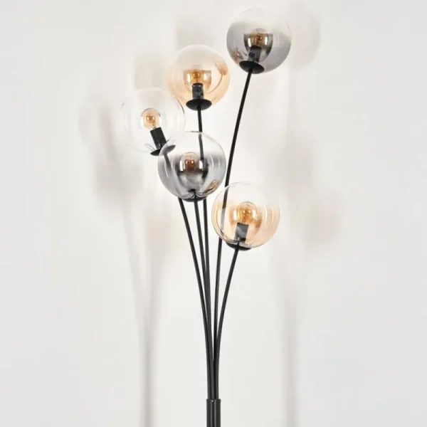 hofstein Lampadaire - Verre 15 cm Gastor Ambre, Clair, Fumé, 5 lumières* Lampes Modernes