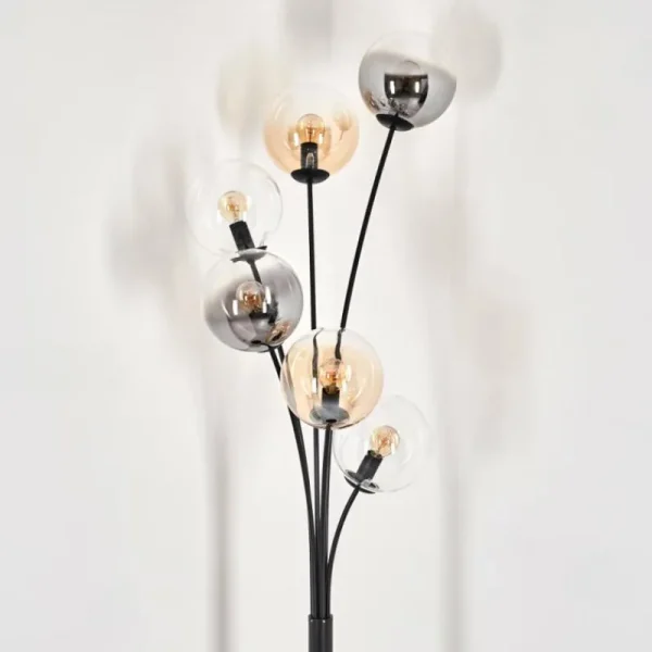 hofstein Lampadaire - Verre 15 cm Gastor Ambre, Clair, Fumé, 6 lumières* Lampes Modernes