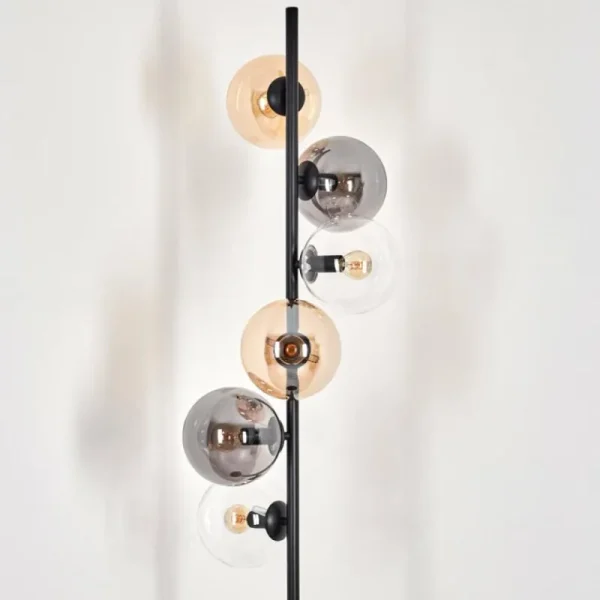 hofstein Lampadaire - Verre 15 cm Gastor Ambre, Clair, Fumé, 6 lumières* Lampes Modernes