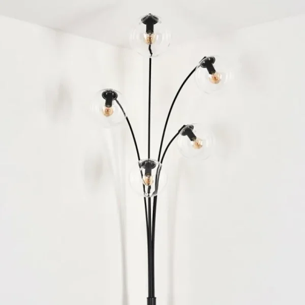 hofstein Lampadaire - Verre 15 cm Gastor Clair, 5 lumières* Lampes En Verre