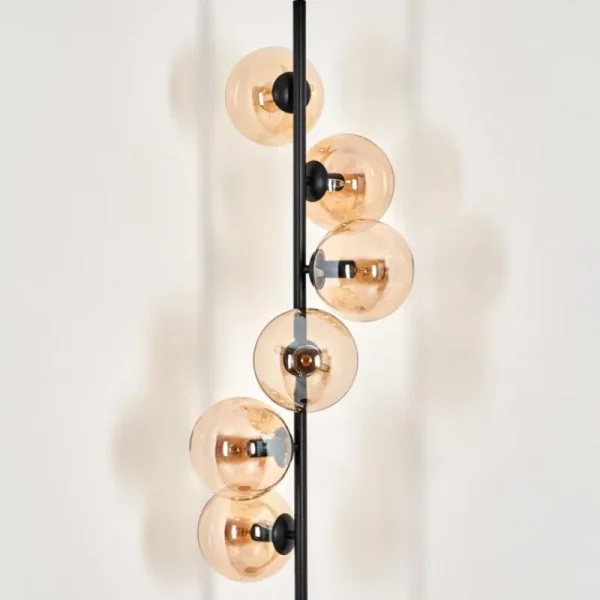 hofstein Lampadaire - Verre 15 cm Gastor Ambre, 6 lumières* Lampes En Verre