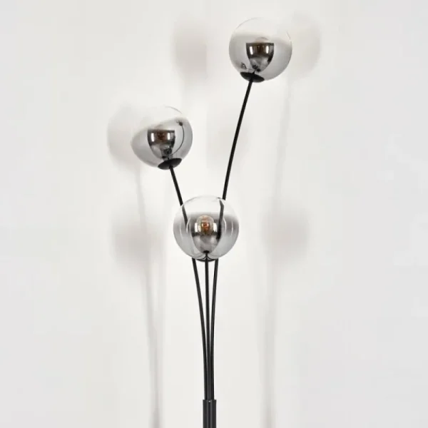 hofstein Lampadaire - Verre 15 cm Gastor Clair, Fumé, 3 lumières* Lampes Modernes