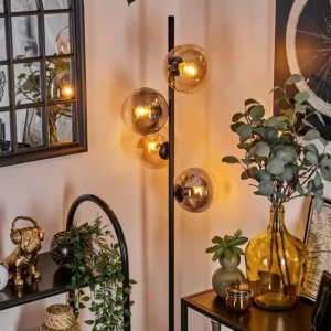 hofstein Lampadaire - Verre 15 cm Gastor Ambre, Clair, Fumé, 4 lumières* Lampes Modernes