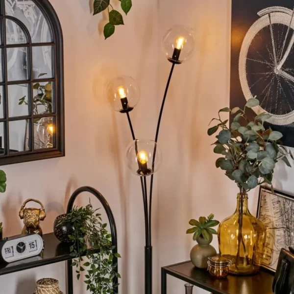 hofstein Lampadaire - Verre 15 cm Gastor Clair, 3 lumières* Lampes En Verre
