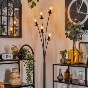 hofstein Lampadaire - Verre 15 cm Gastor Clair, 5 lumières* Lampes En Verre
