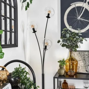 hofstein Lampadaire - Verre 15 cm Gastor Clair, 3 lumières* Lampes En Verre
