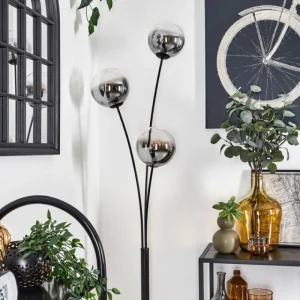 hofstein Lampadaire - Verre 15 cm Gastor Clair, Fumé, 3 lumières* Lampes Modernes