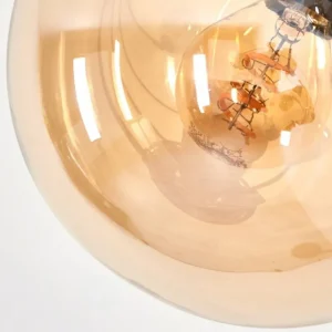 hofstein Lampadaire - Verre 15 cm Koyoto Ambre, Clair, Fumé, 5 lumières* Lampes Modernes