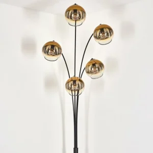 hofstein Lampadaire - Verre 15 cm Koyoto Or, Clair, 5 lumières* Lampes En Verre