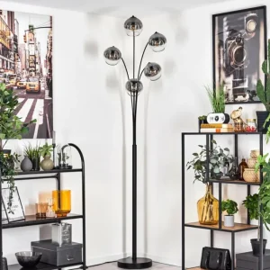 hofstein Lampadaire - Verre 15 cm Koyoto Clair, Fumé, 5 lumières* Lampes Modernes