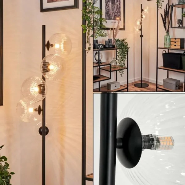 hofstein Lampadaire - Verre 15 cm Remaisnil Clair, 5 lumières* Lampes Modernes