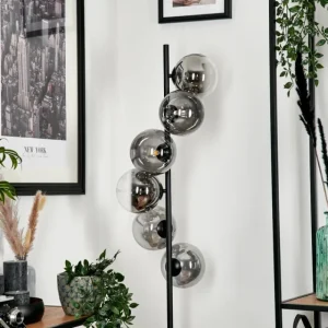hofstein Lampadaire - Verre 15 cm Remaisnil Clair, Fumé, 6 lumières* Lampes Modernes