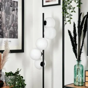 hofstein Lampadaire - Verre 15 cm Remaisnil Blanc, 5 lumières* Lampes Modernes