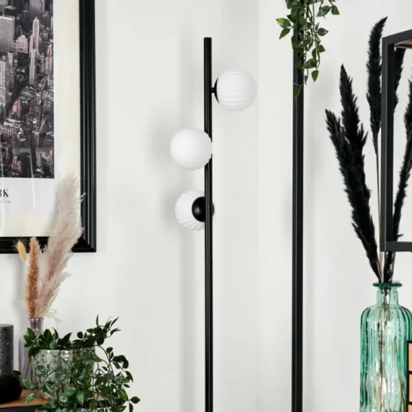 hofstein Lampadaire - Verre 15 cm Remaisnil Blanc, 3 lumières* Lampes Modernes