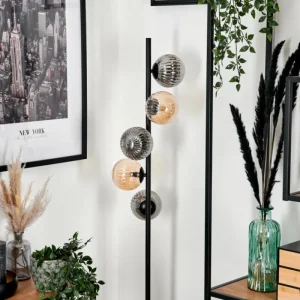 hofstein Lampadaire - Verre 12 cm Remaisnil Noir, 5 lumières* Lampes Modernes