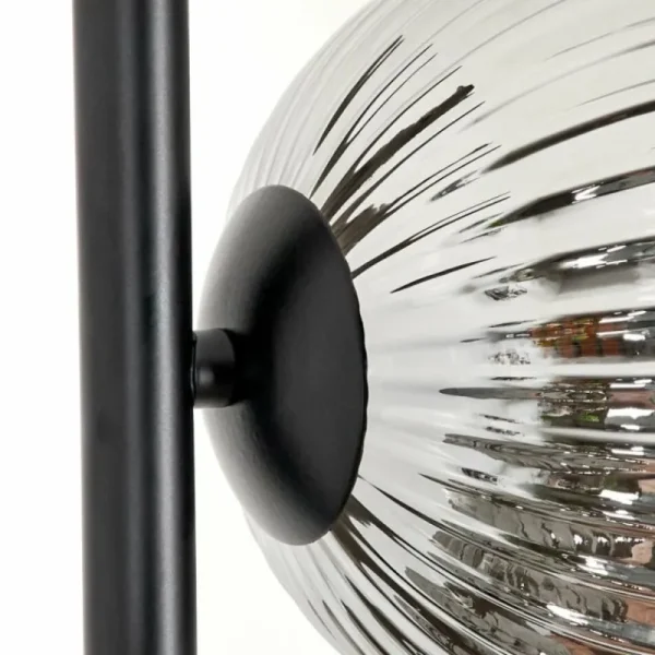 hofstein Lampadaire - Verre 12 cm Remaisnil Noir, 5 lumières* Lampes Modernes