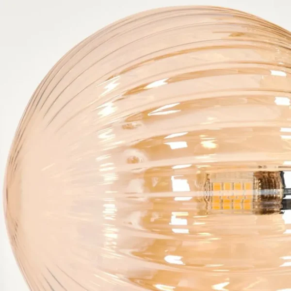 hofstein Lampadaire - Verre 15 cm Remaisnil Ambre, 3 lumières* Lampes Modernes