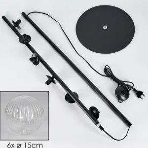 hofstein Lampadaire - Verre 15 cm Remaisnil Clair, 6 lumières* Lampes Modernes