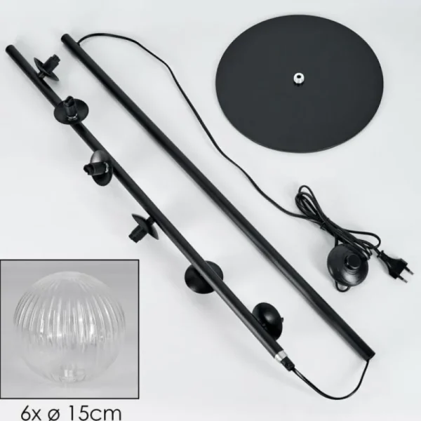 hofstein Lampadaire - Verre 15 cm Remaisnil Clair, 6 lumières* Lampes Modernes