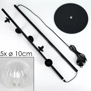 hofstein Lampadaire - Verre 10 cm Remaisnil Clair, 5 lumières* Lampes Modernes