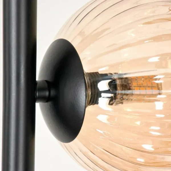hofstein Lampadaire - Verre 12 cm Remaisnil Noir, 3 lumières* Lampes Modernes