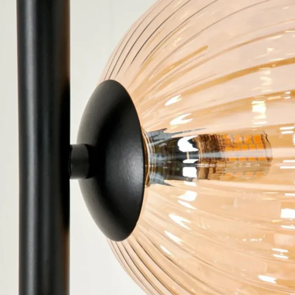 hofstein Lampadaire - Verre 15 cm Remaisnil Noir, 3 lumières* Lampes Modernes