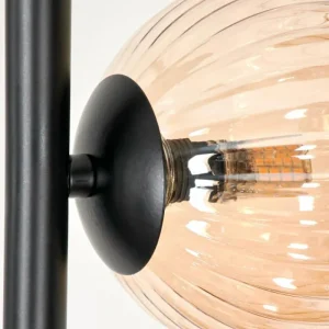 hofstein Lampadaire - Verre 12 cm Remaisnil Ambre, 5 lumières* Lampes Modernes