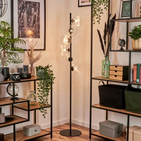 hofstein Lampadaire - Verre 15 cm Remaisnil Clair, 6 lumières* Lampes Modernes