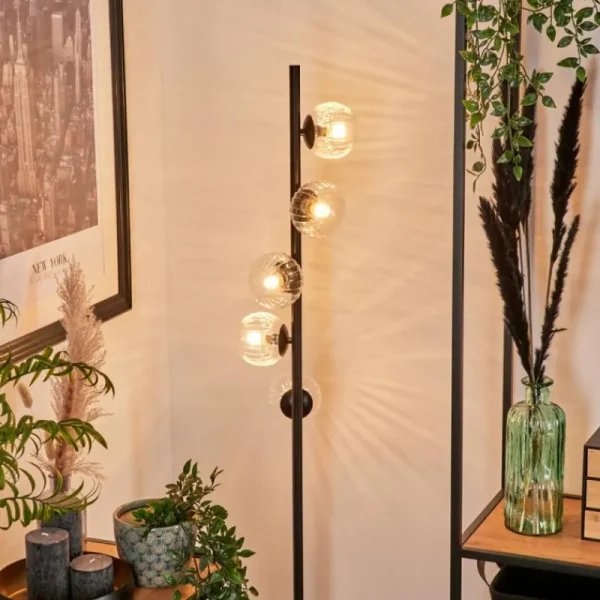 hofstein Lampadaire - Verre 10 cm Remaisnil Clair, 5 lumières* Lampes Modernes