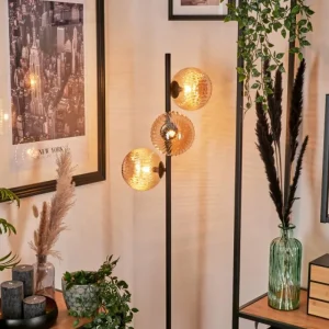 hofstein Lampadaire - Verre 15 cm Remaisnil Ambre, 3 lumières* Lampes Modernes