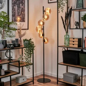 hofstein Lampadaire - Verre 15 cm Remaisnil Ambre, 6 lumières* Lampes Modernes