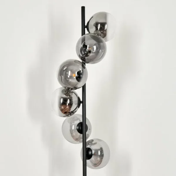 hofstein Lampadaire - Verre 15 cm Remaisnil Clair, Fumé, 6 lumières* Lampes Modernes