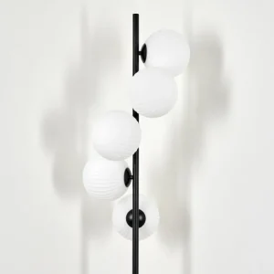 hofstein Lampadaire - Verre 15 cm Remaisnil Blanc, 5 lumières* Lampes Modernes