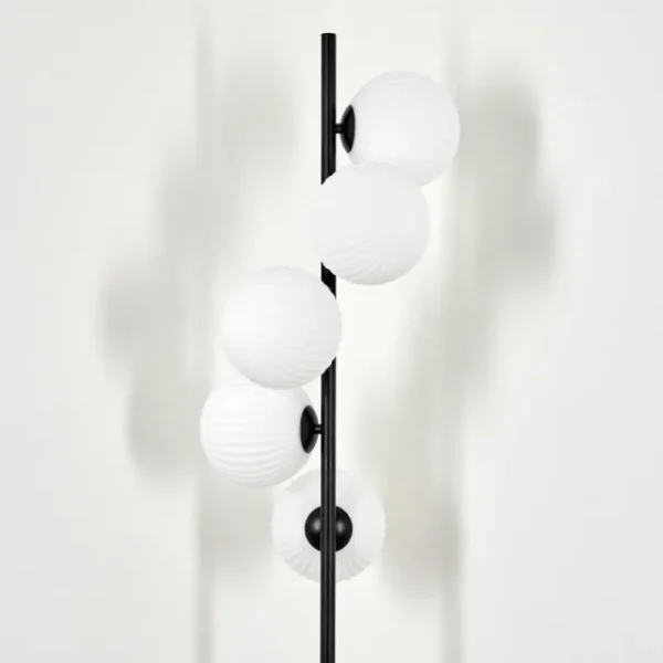 hofstein Lampadaire - Verre 15 cm Remaisnil Blanc, 5 lumières* Lampes Modernes