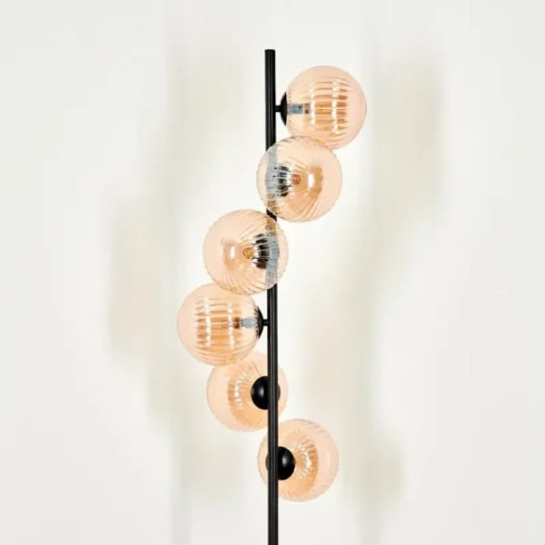 hofstein Lampadaire - Verre 15 cm Remaisnil Ambre, 6 lumières* Lampes Modernes