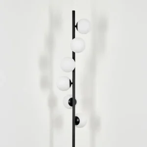 hofstein Lampadaire - Verre 10 cm Remaisnil Blanc, 6 lumières* Lampes En Verre