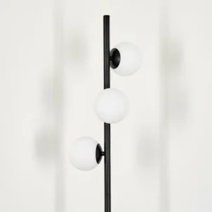 hofstein Lampadaire - Verre 10 cm Remaisnil Blanc, 3 lumières* Lampes En Verre