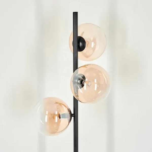 hofstein Lampadaire - Verre 15 cm Remaisnil Ambre, Clair, 3 lumières* Lampes En Verre