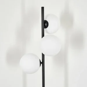 hofstein Lampadaire - Verre 15 cm Remaisnil Blanc, 3 lumières* Lampes En Verre