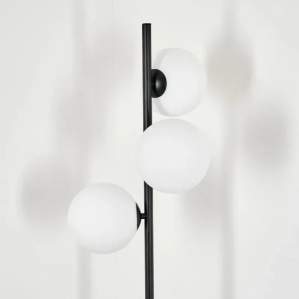 hofstein Lampadaire - Verre 15 cm Remaisnil Blanc, 3 lumières* Lampes En Verre