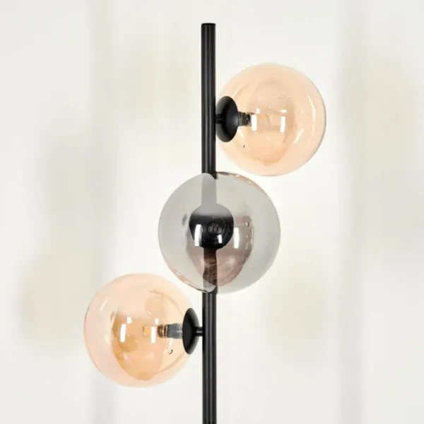 hofstein Lampadaire - Verre 15 cm Remaisnil Ambre, Fumé, 3 lumières* Lampes Modernes