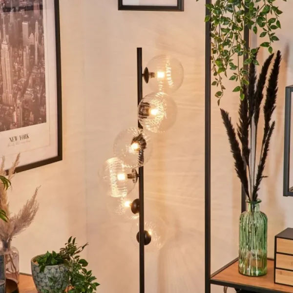 hofstein Lampadaire - Verre 15 cm Remaisnil Clair, 6 lumières* Lampes Modernes
