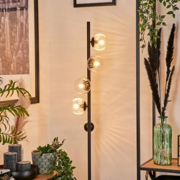 hofstein Lampadaire - Verre 10 cm Remaisnil Clair, 5 lumières* Lampes Modernes