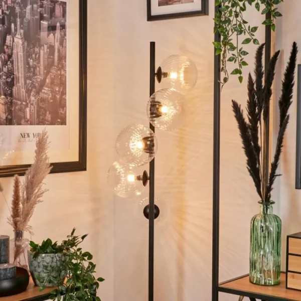 hofstein Lampadaire - Verre 15 cm Remaisnil Clair, 5 lumières* Lampes Modernes