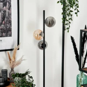 hofstein Lampadaire - Verre 12 cm Remaisnil Noir, 3 lumières* Lampes Modernes