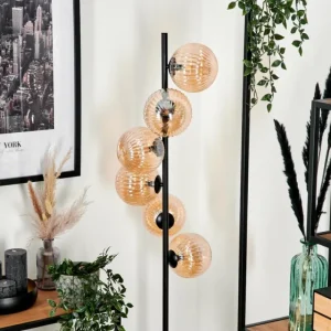 hofstein Lampadaire - Verre 15 cm Remaisnil Ambre, 6 lumières* Lampes Modernes