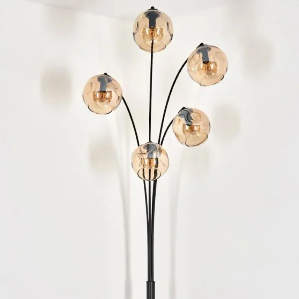 hofstein Lampadaire - Verre 15 cm Ripoll Ambre, 5 lumières* Lampes En Verre