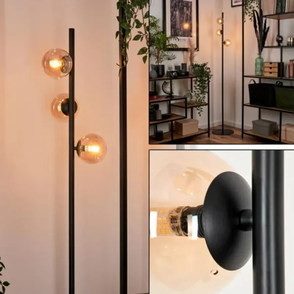 hofstein Lampadaire - Verre Remaisnil Ambre, 3 lumières* Lampes En Verre
